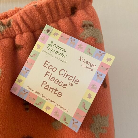 Green Sprouts Eco Circle Fleece Pants Forest Friends Pink Size XL 2 years NWT - Picture 5 of 9